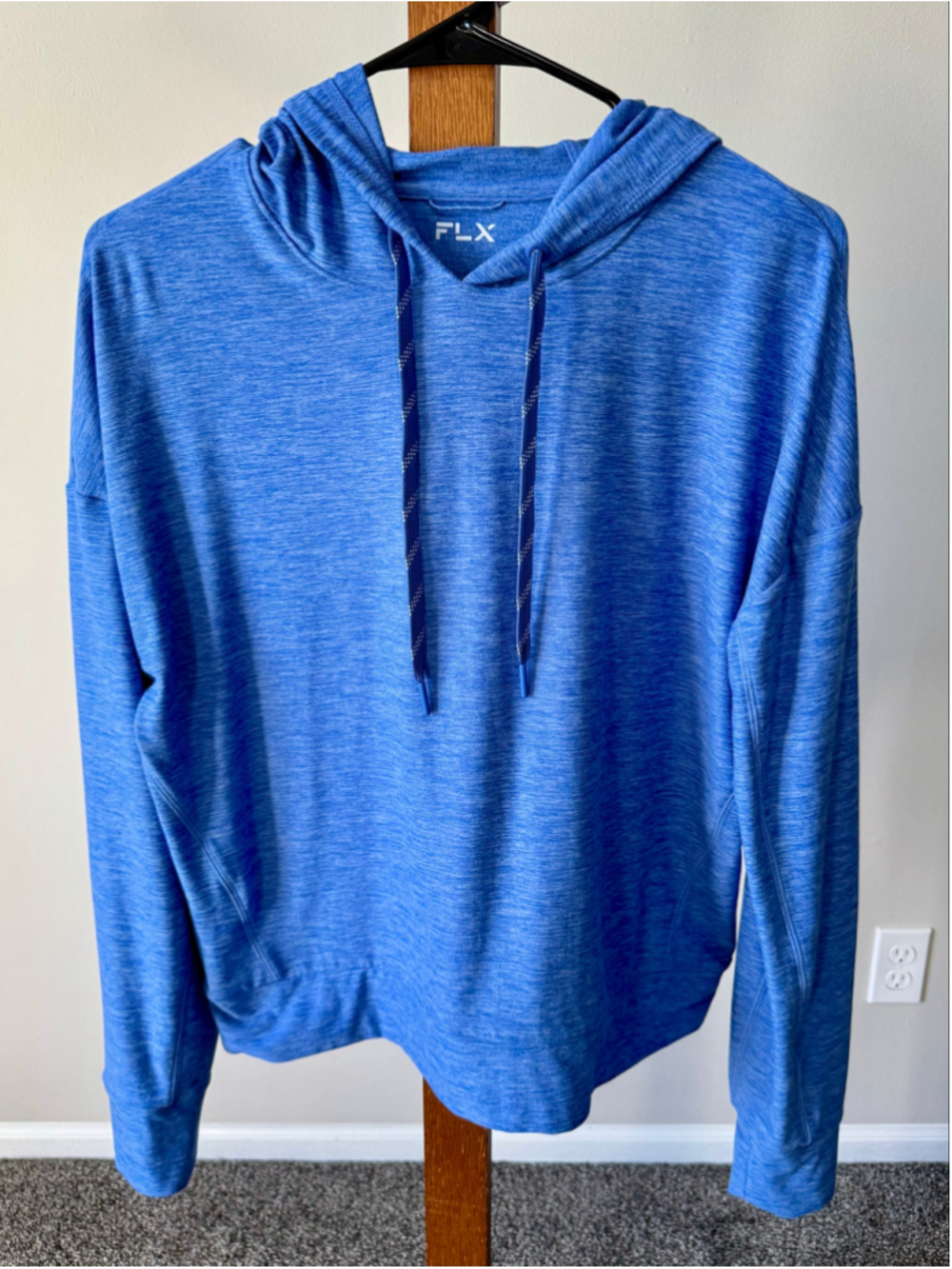 Women's FLX Blue Lightweight Hoodie Sweatshirt Size M